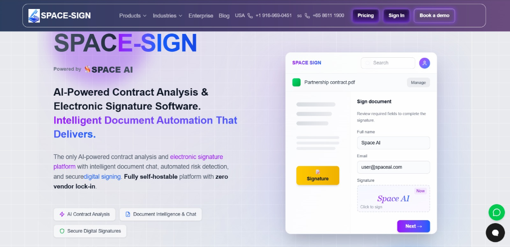 SpaceSign main screenshot