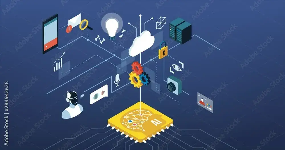 AI Automation AI Integration into Existing Products capability illustration.