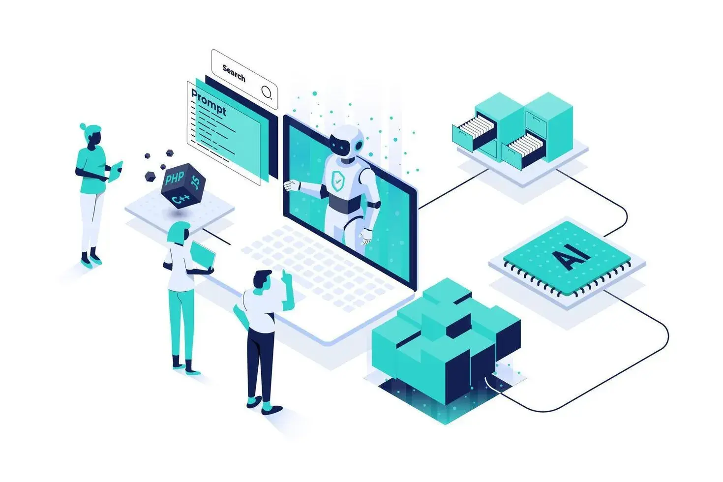 AI Automation API and Webhook Integration capability illustration.