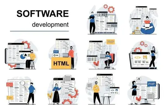 Software Development HRMS Development capability illustration.
