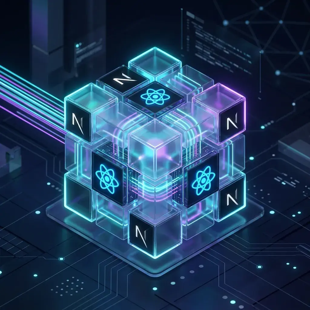 Web Development React & Next.js Development capability illustration.